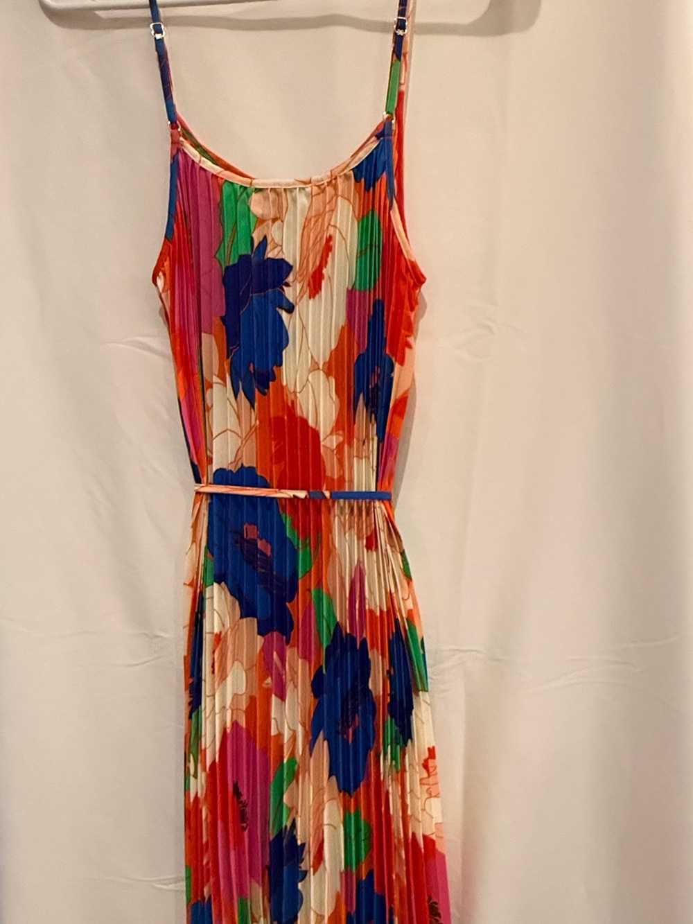 Sam Edelman Bright Multicolor Floral Pleated Maxi Dress - Picture 5 of 7